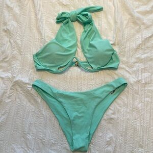 SHEIN Swimsuit Cross Halter Underwire Bikini